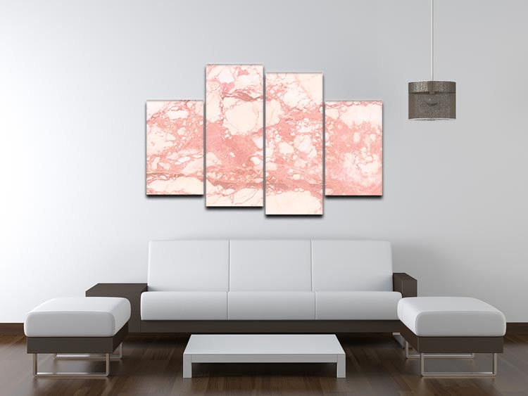 Rose Gold Marble 4 Split Panel Canvas - Canvas Art Rocks - 3