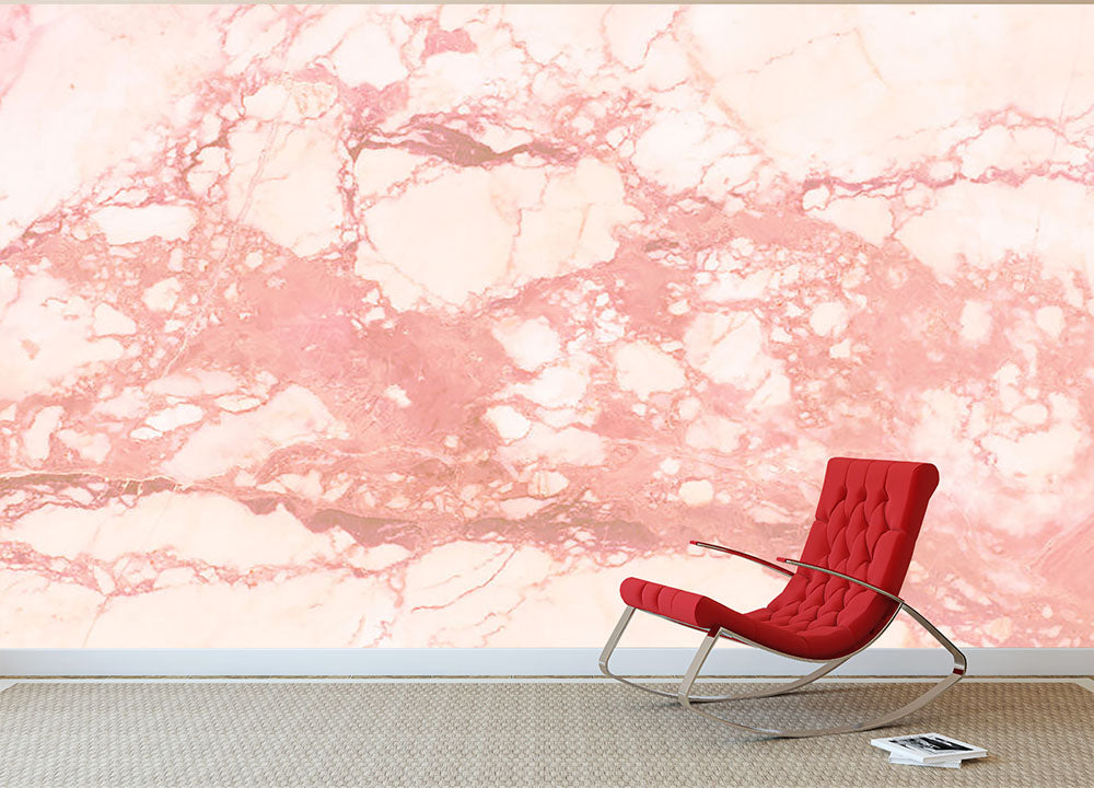 Rose Gold Marble Wall Mural Wallpaper - Canvas Art Rocks - 2
