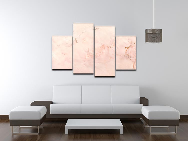 Rose Gold Minimal Marble 4 Split Panel Canvas - Canvas Art Rocks - 3