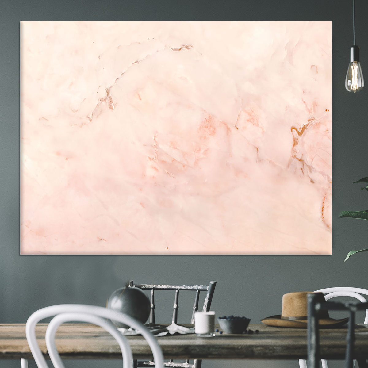 Rose Gold Minimal Marble Canvas Print or Poster - Canvas Art Rocks - 3