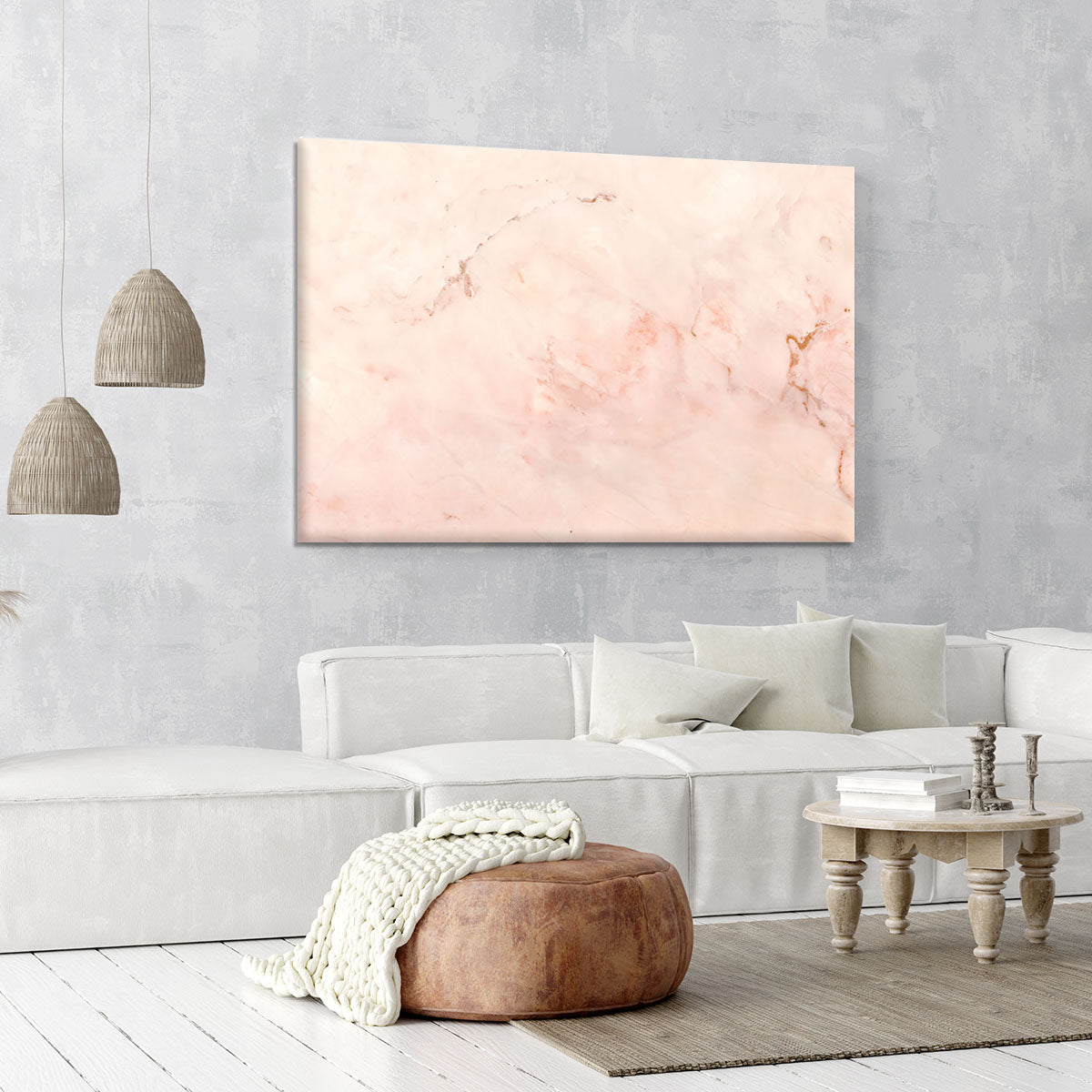 Rose Gold Minimal Marble Canvas Print or Poster - Canvas Art Rocks - 6