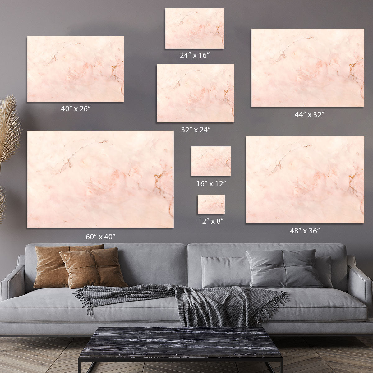 Rose Gold Minimal Marble Canvas Print or Poster - Canvas Art Rocks - 7