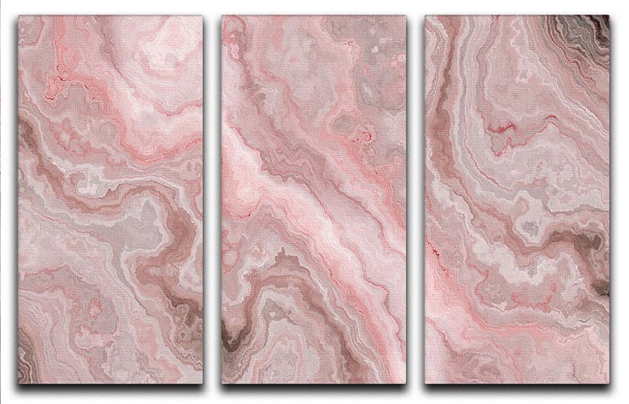 Rose Marble 3 Split Panel Canvas Print - Canvas Art Rocks - 1