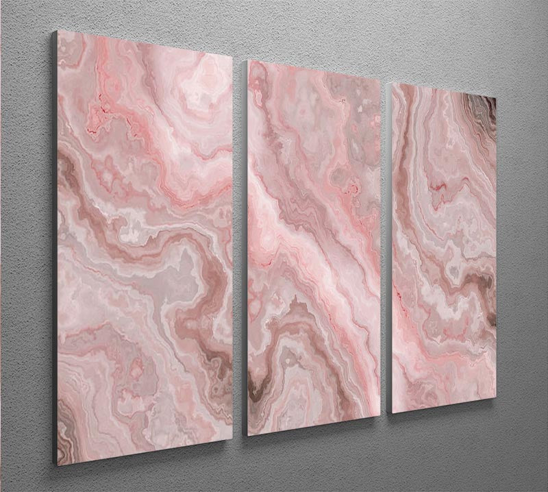 Rose Marble 3 Split Panel Canvas Print - Canvas Art Rocks - 2