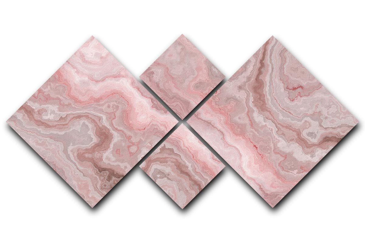 Rose Marble 4 Square Multi Panel Canvas - Canvas Art Rocks - 1
