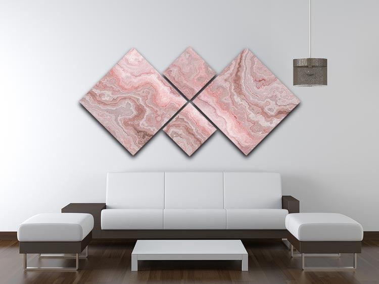 Rose Marble 4 Square Multi Panel Canvas - Canvas Art Rocks - 3