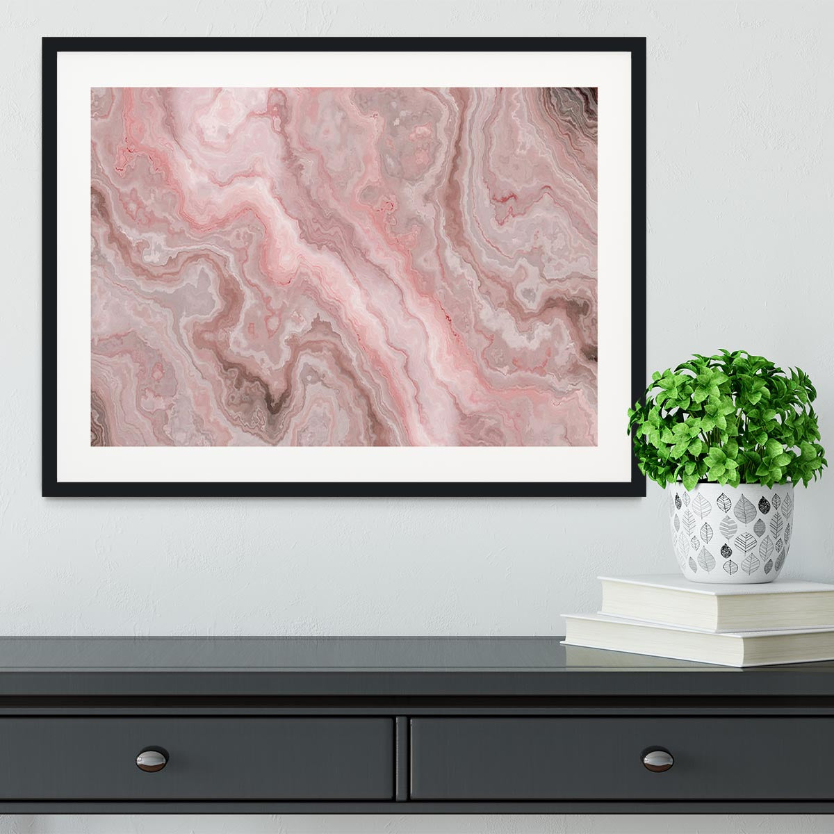 Rose Marble Framed Print - Canvas Art Rocks - 1