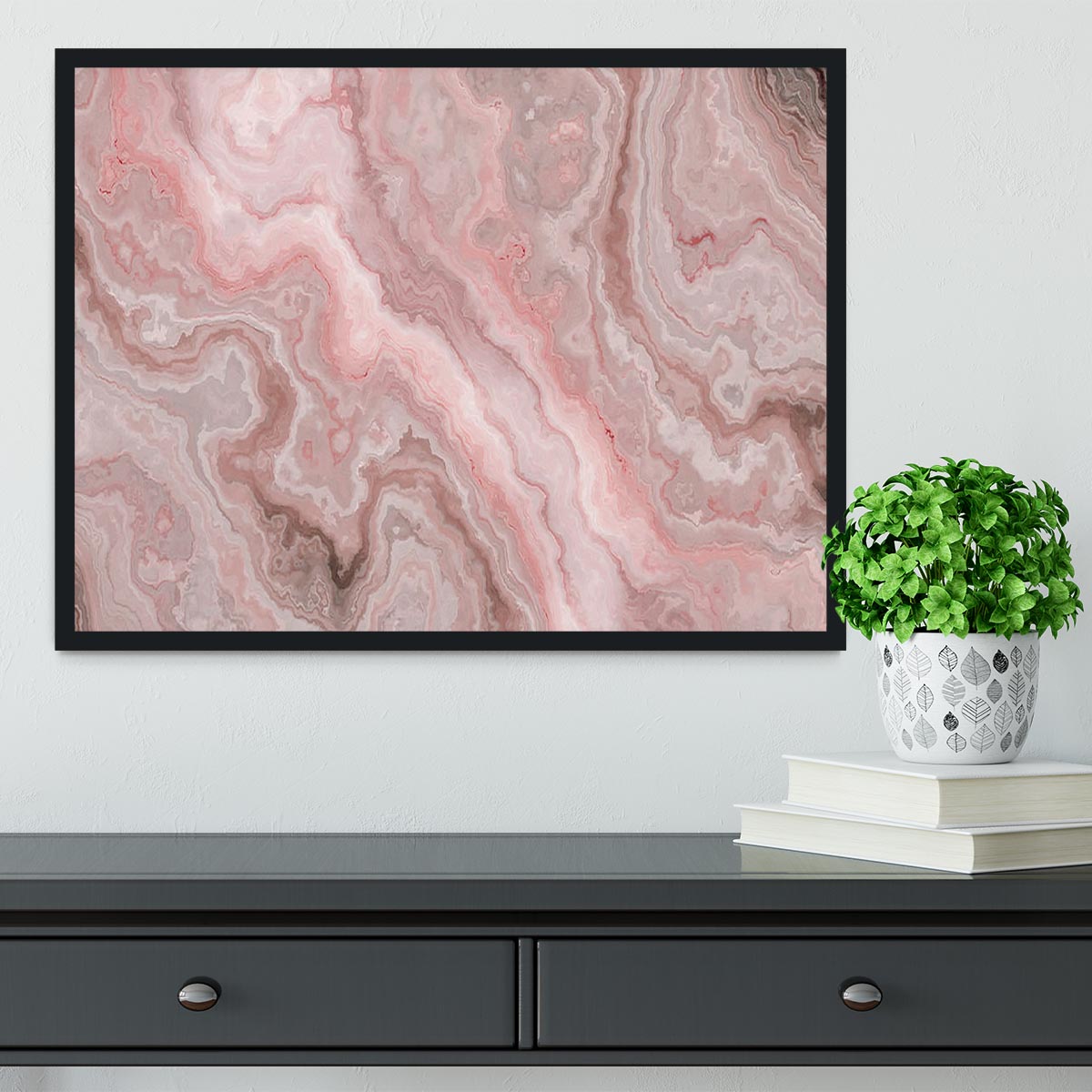 Rose Marble Framed Print - Canvas Art Rocks - 2