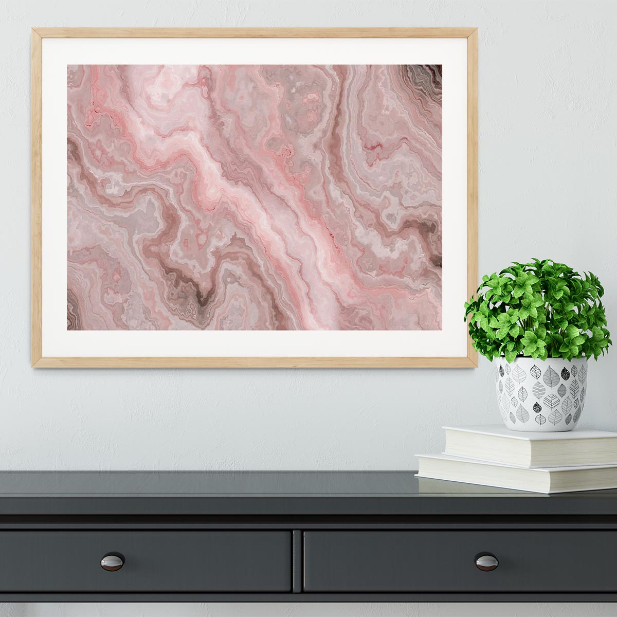 Rose Marble Framed Print - Canvas Art Rocks - 3