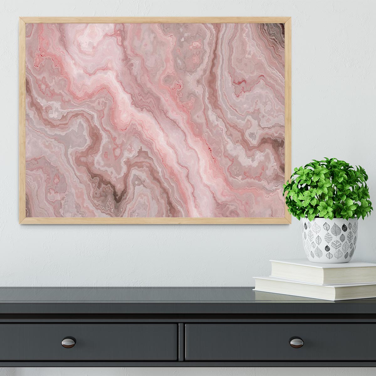 Rose Marble Framed Print - Canvas Art Rocks - 4