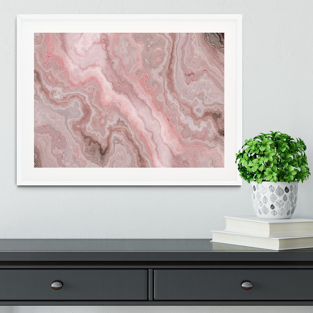 Rose Marble Framed Print - Canvas Art Rocks - 5
