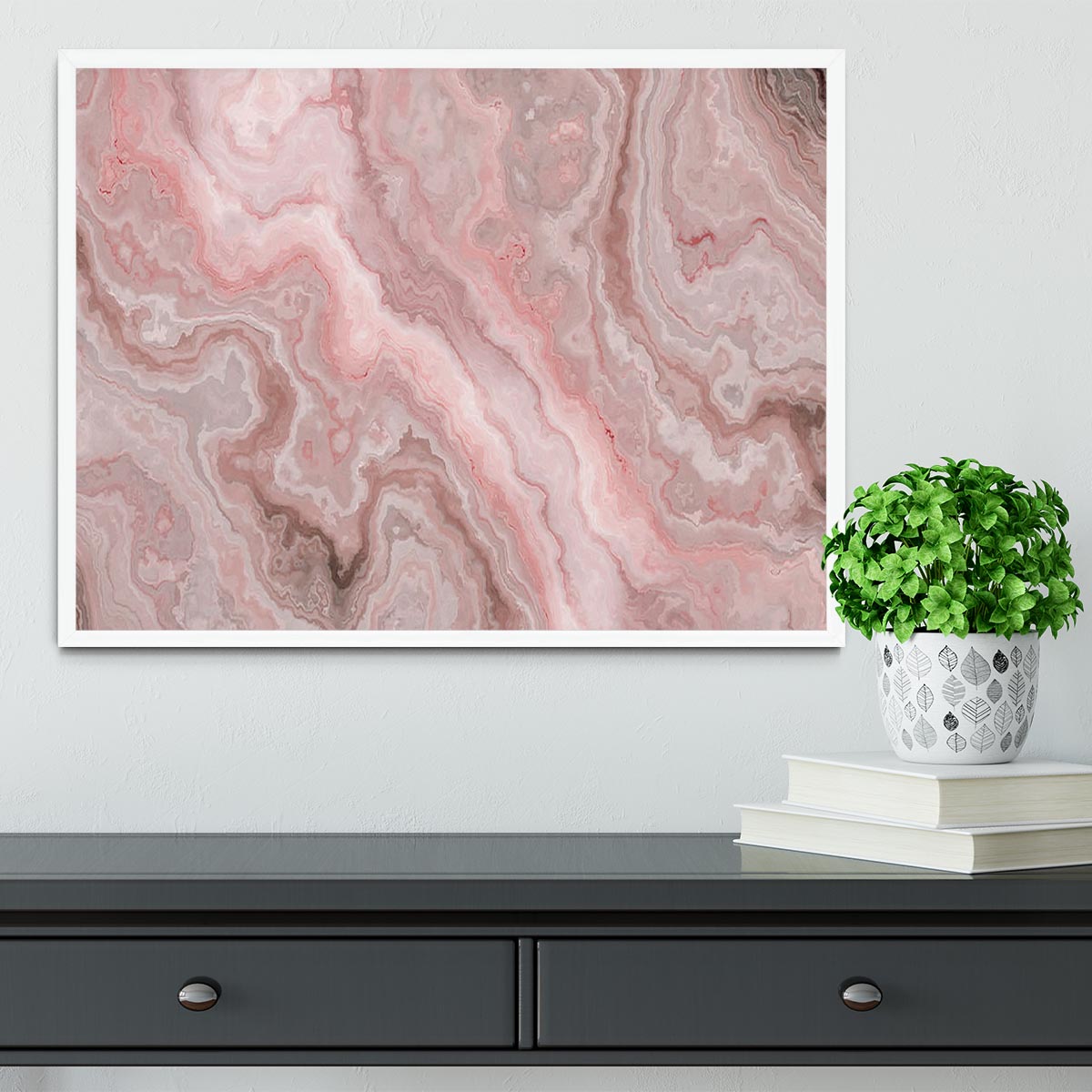 Rose Marble Framed Print - Canvas Art Rocks -6