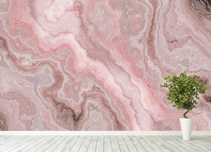 Rose Marble Wall Mural Wallpaper - Canvas Art Rocks - 4