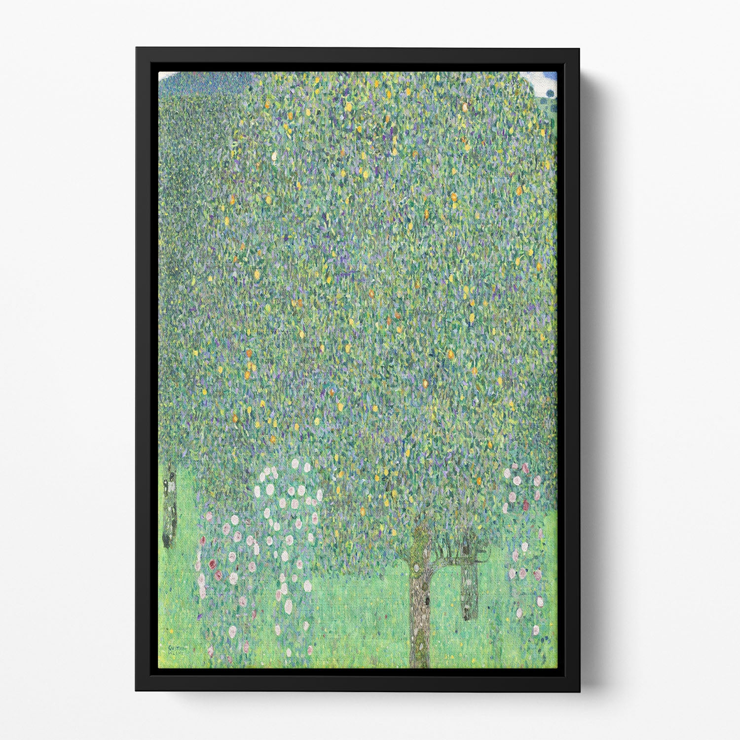Rose bushes under the Trees by Klimt Floating Framed Canvas