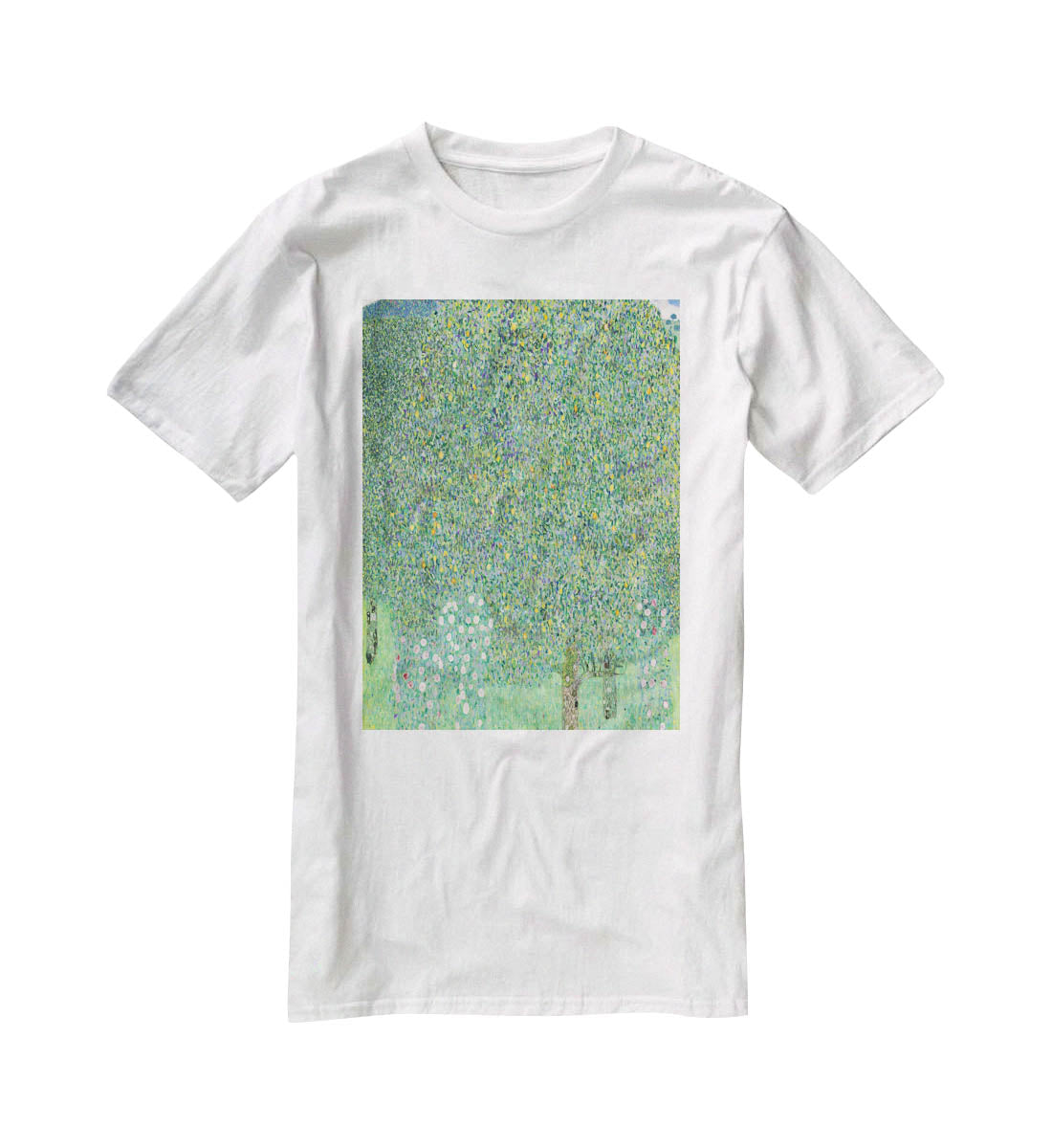 Rose bushes under the Trees by Klimt T-Shirt - Canvas Art Rocks - 5