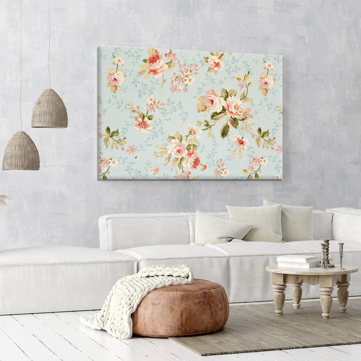 Rose floral tapestry Canvas Print or Poster - Canvas Art Rocks - 6