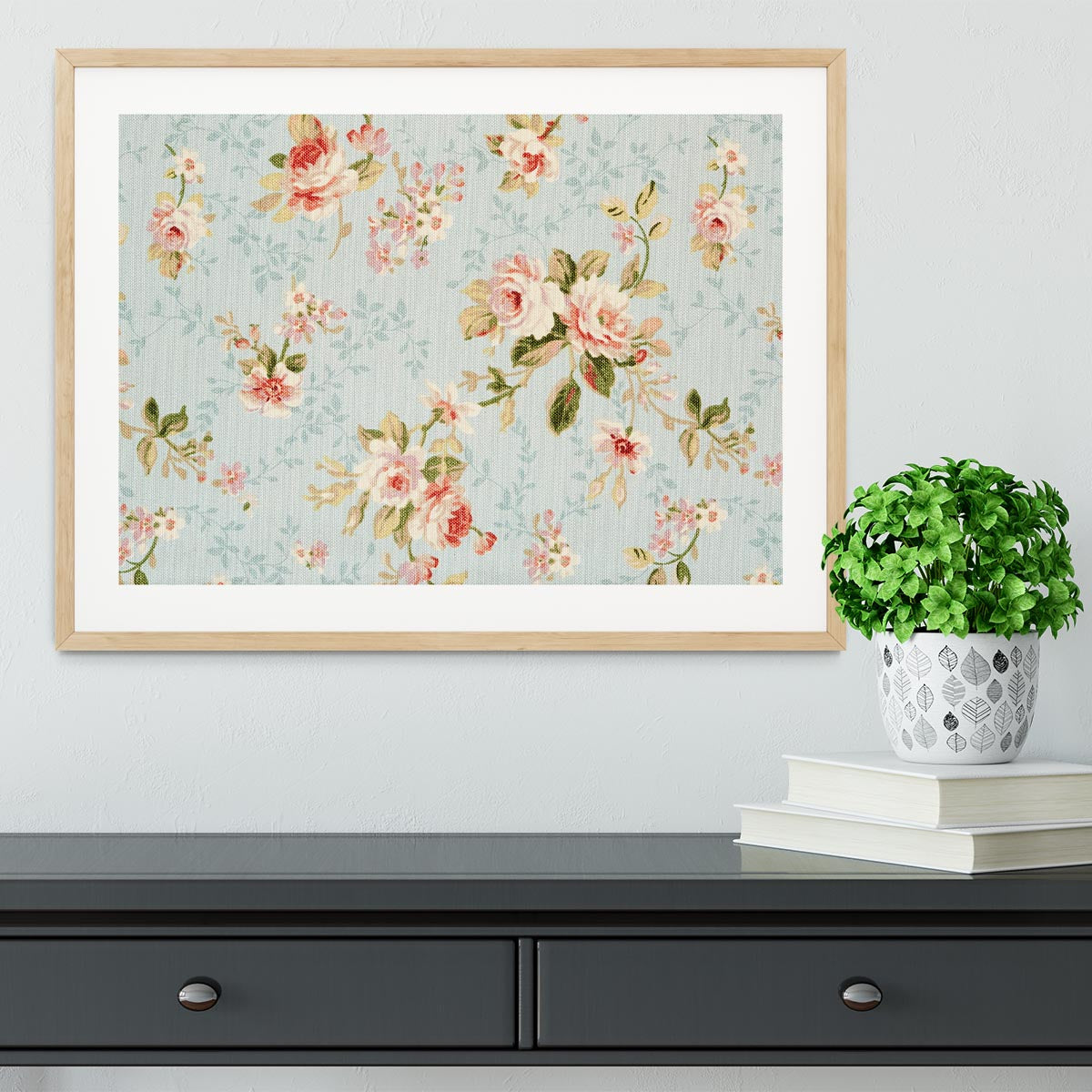 Rose floral tapestry Framed Print - Canvas Art Rocks - 3