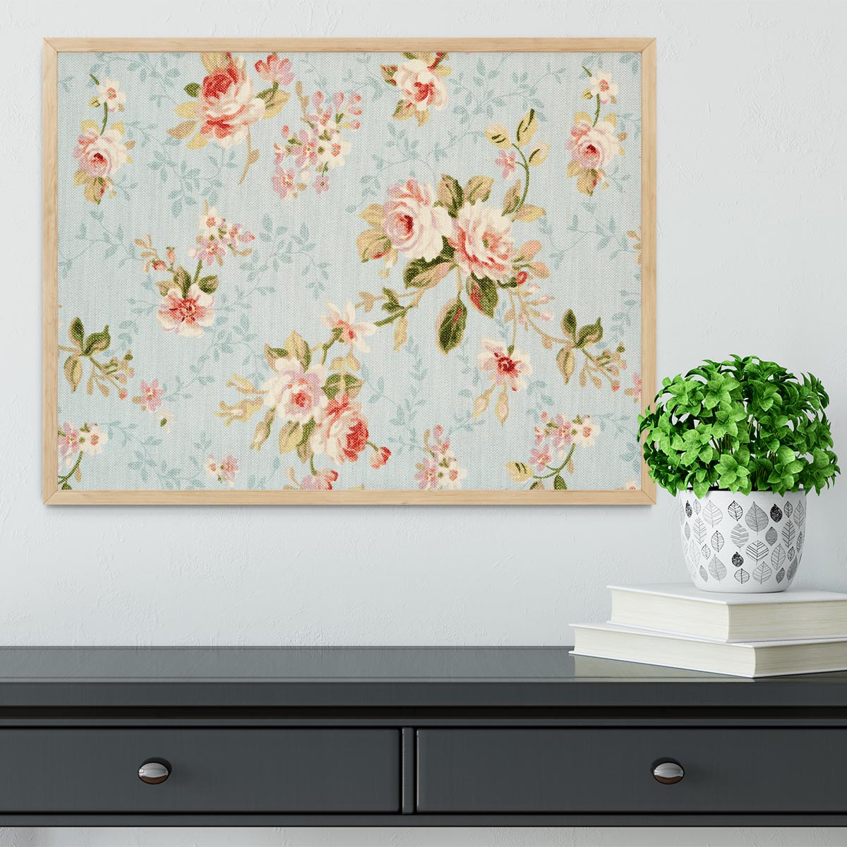 Rose floral tapestry Framed Print - Canvas Art Rocks - 4