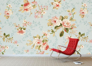 Rose floral tapestry Wall Mural Wallpaper - Canvas Art Rocks - 2