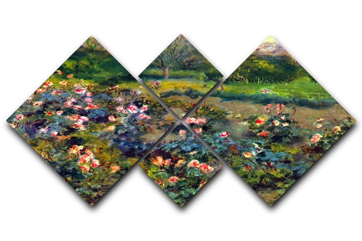 Rose grove by Renoir 4 Square Multi Panel Canvas  - Canvas Art Rocks - 1