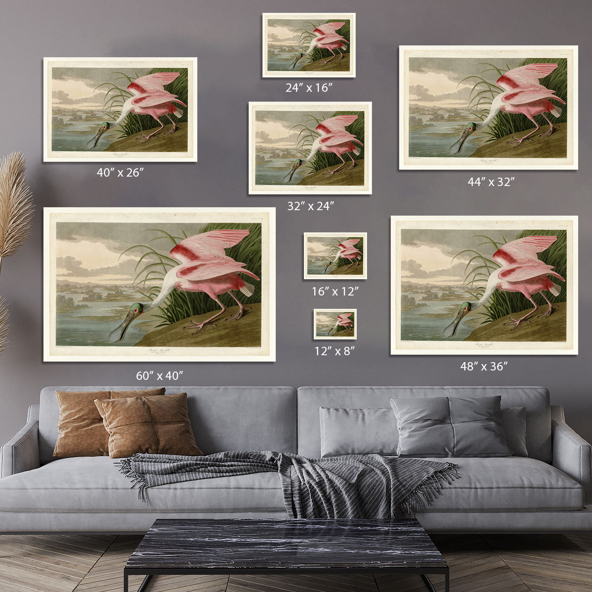 Roseate Spoonbill by Audubon Canvas Print or Poster - Canvas Art Rocks - 7