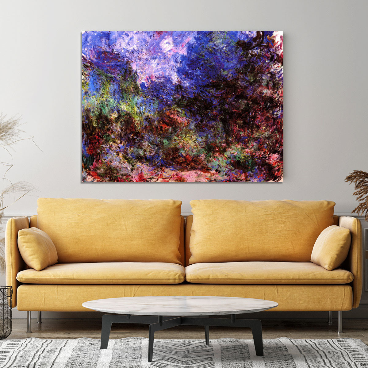 Roses at the garden side of Monets house in Giverny by Monet Canvas Print or Poster - Canvas Art Rocks - 4