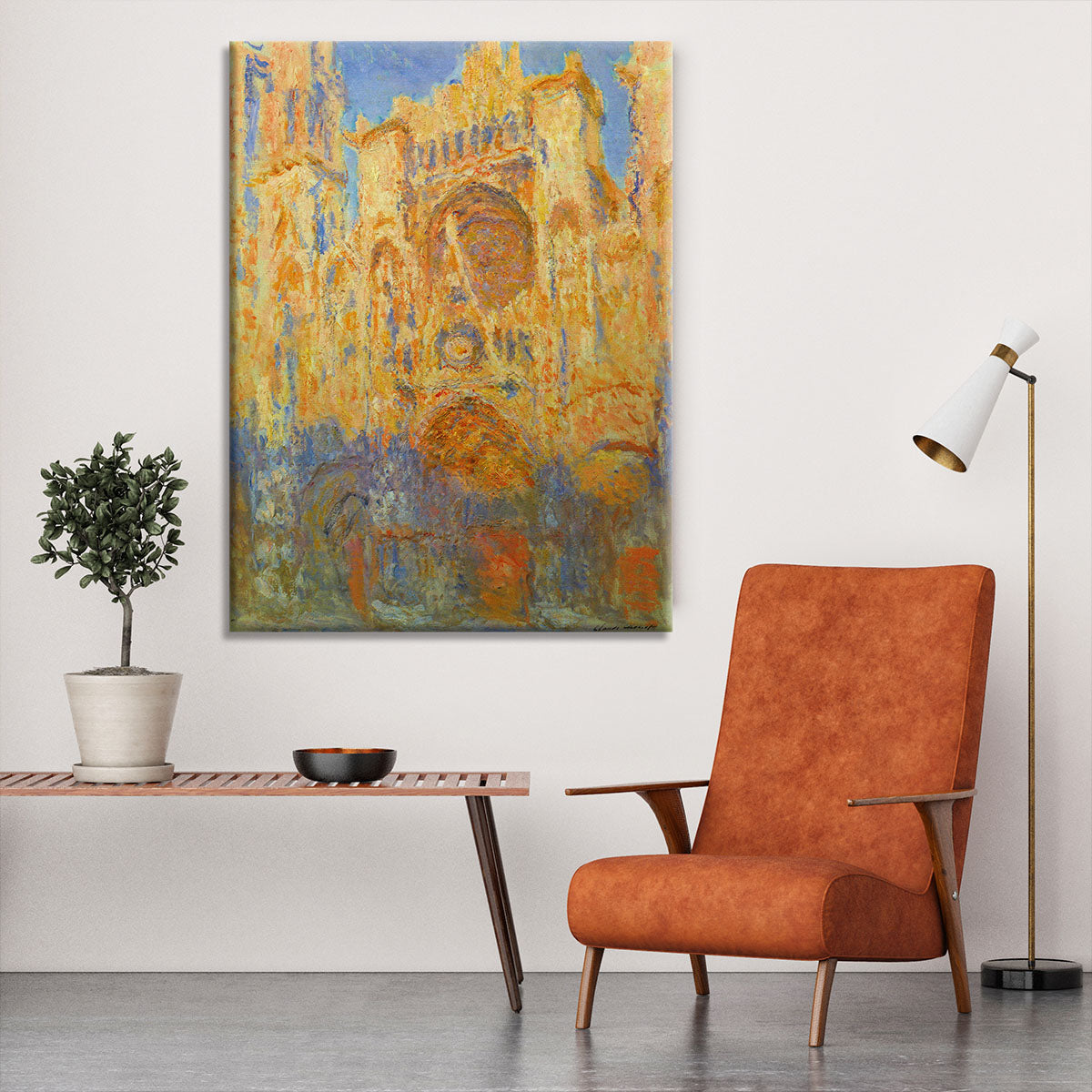 Rouen Cathedral Facade at Sunset by Monet Canvas Print or Poster - Canvas Art Rocks - 6