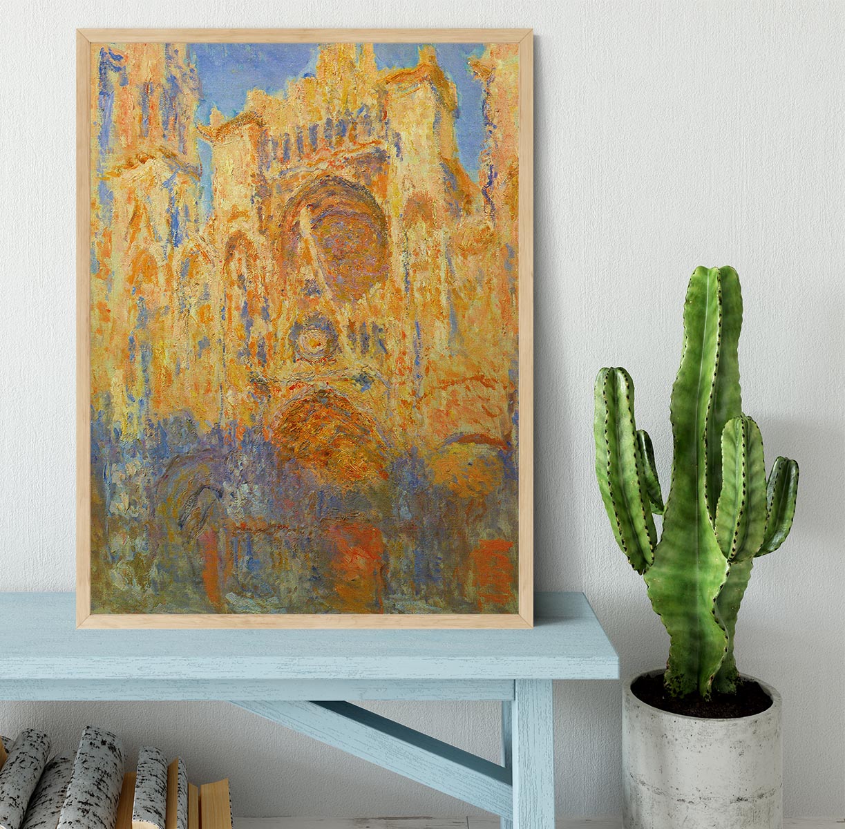 Rouen Cathedral Facade at Sunset by Monet Framed Print - Canvas Art Rocks - 4