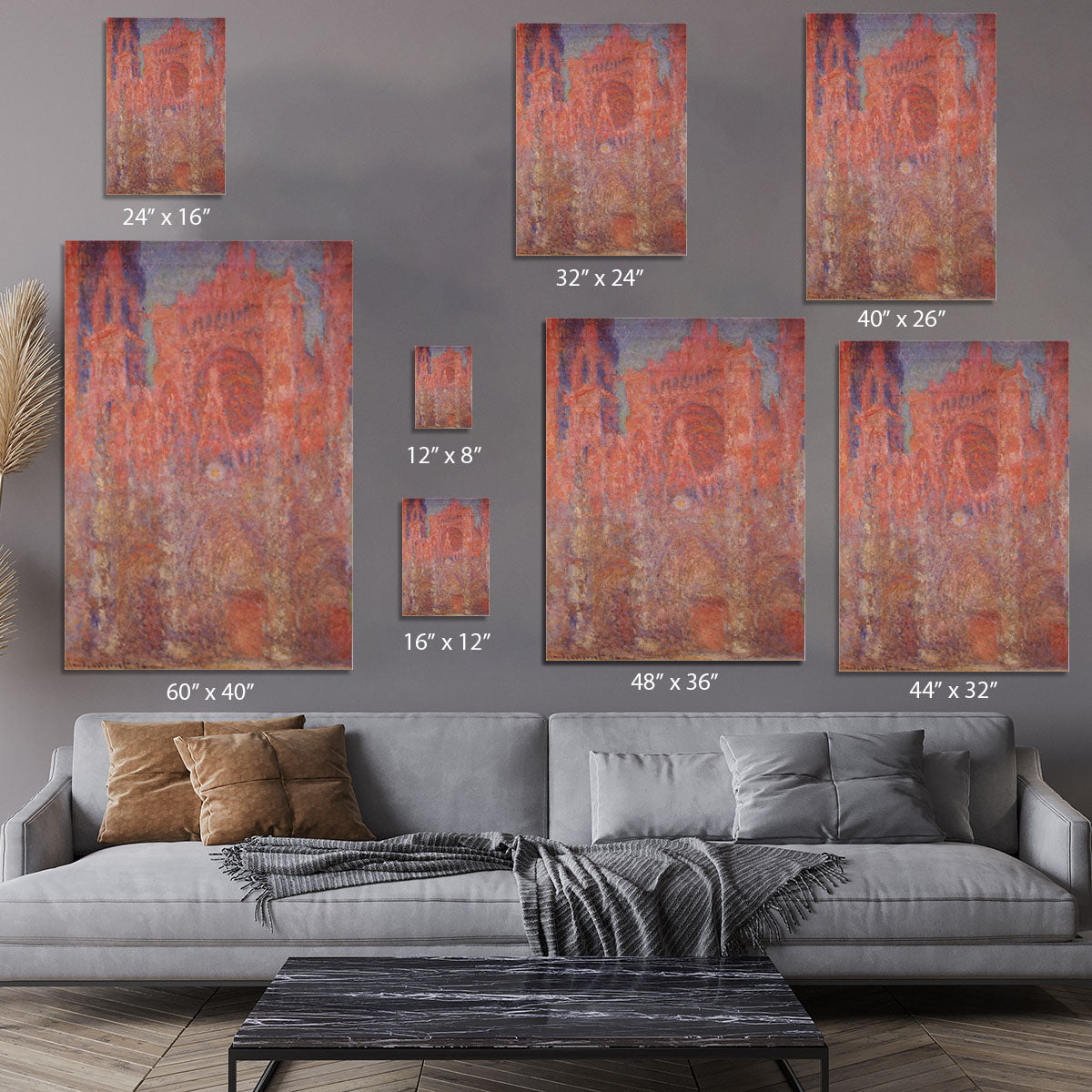 Rouen Cathedral Facade by Monet Canvas Print or Poster - Canvas Art Rocks - 7