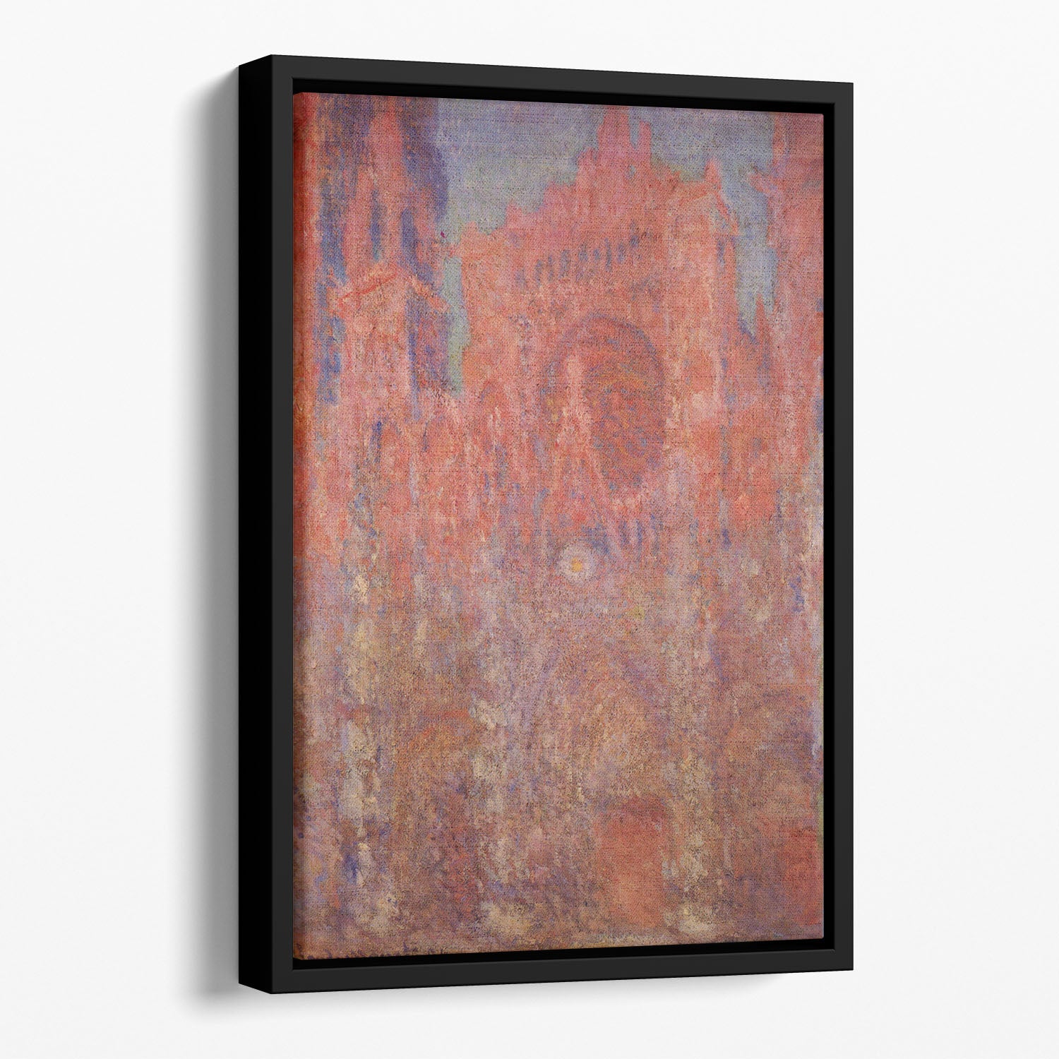 Rouen Cathedral Facade by Monet Floating Framed Canvas