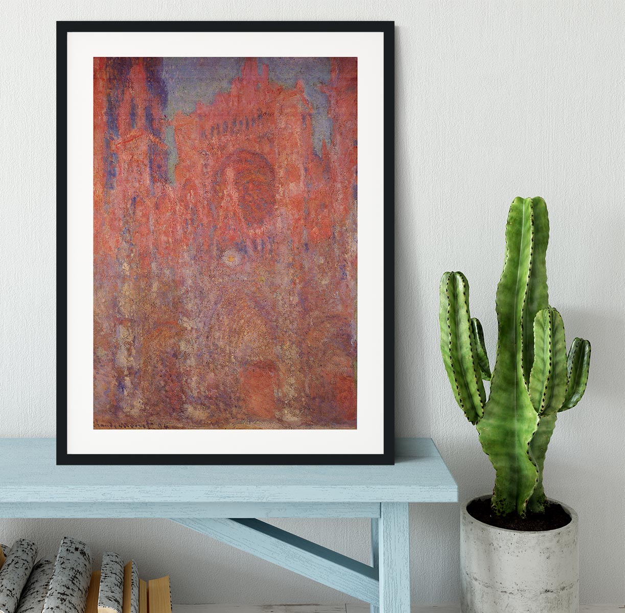 Rouen Cathedral Facade by Monet Framed Print - Canvas Art Rocks - 1