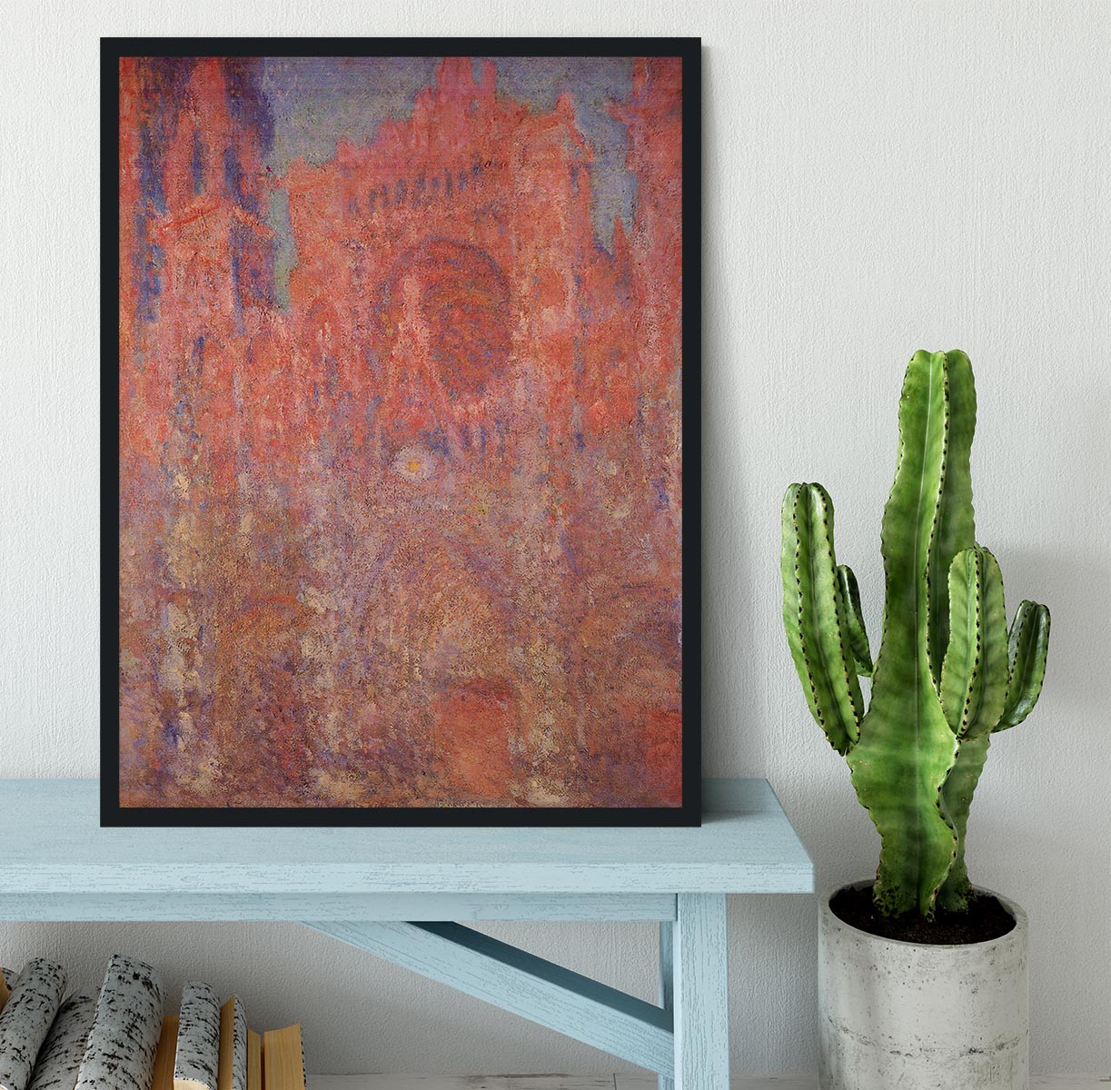 Rouen Cathedral Facade by Monet Framed Print - Canvas Art Rocks - 2
