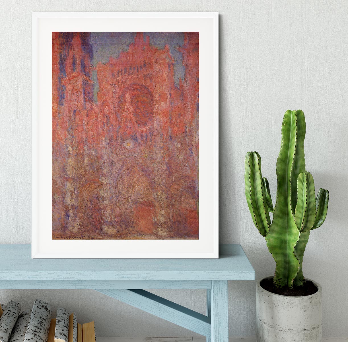 Rouen Cathedral Facade by Monet Framed Print - Canvas Art Rocks - 5