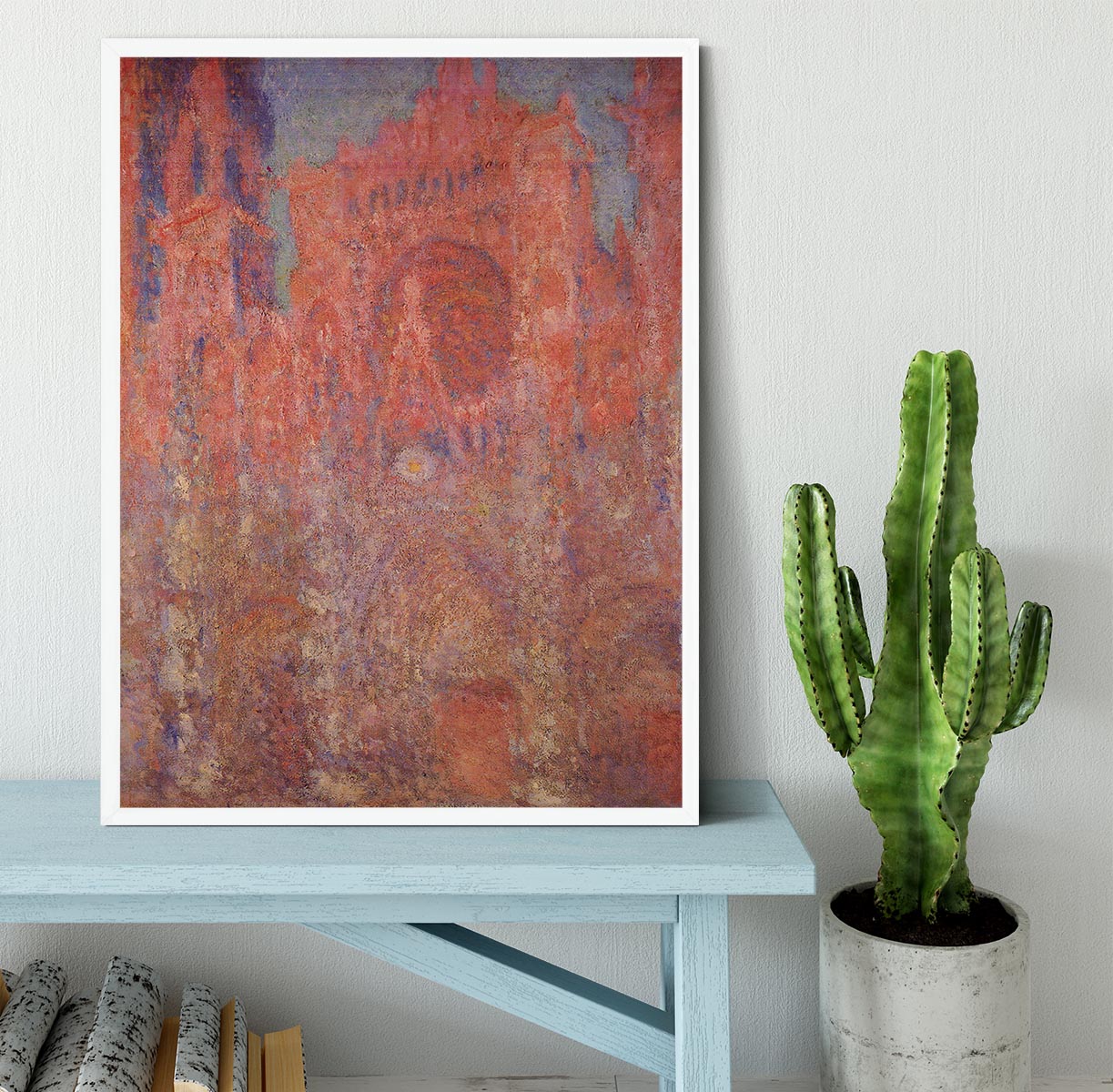 Rouen Cathedral Facade by Monet Framed Print - Canvas Art Rocks -6