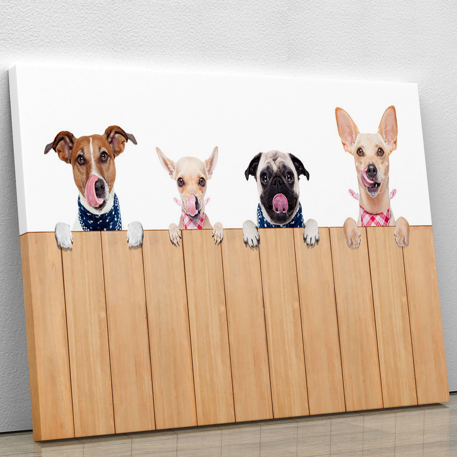 Row of dogs as a group or team Canvas Print or Poster - Canvas Art Rocks - 1