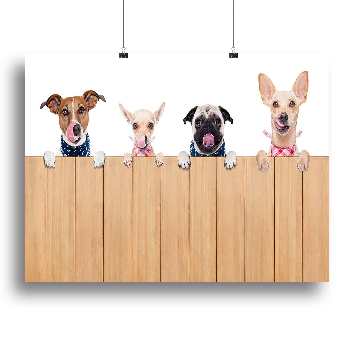 Row of dogs as a group or team Canvas Print or Poster - Canvas Art Rocks - 2