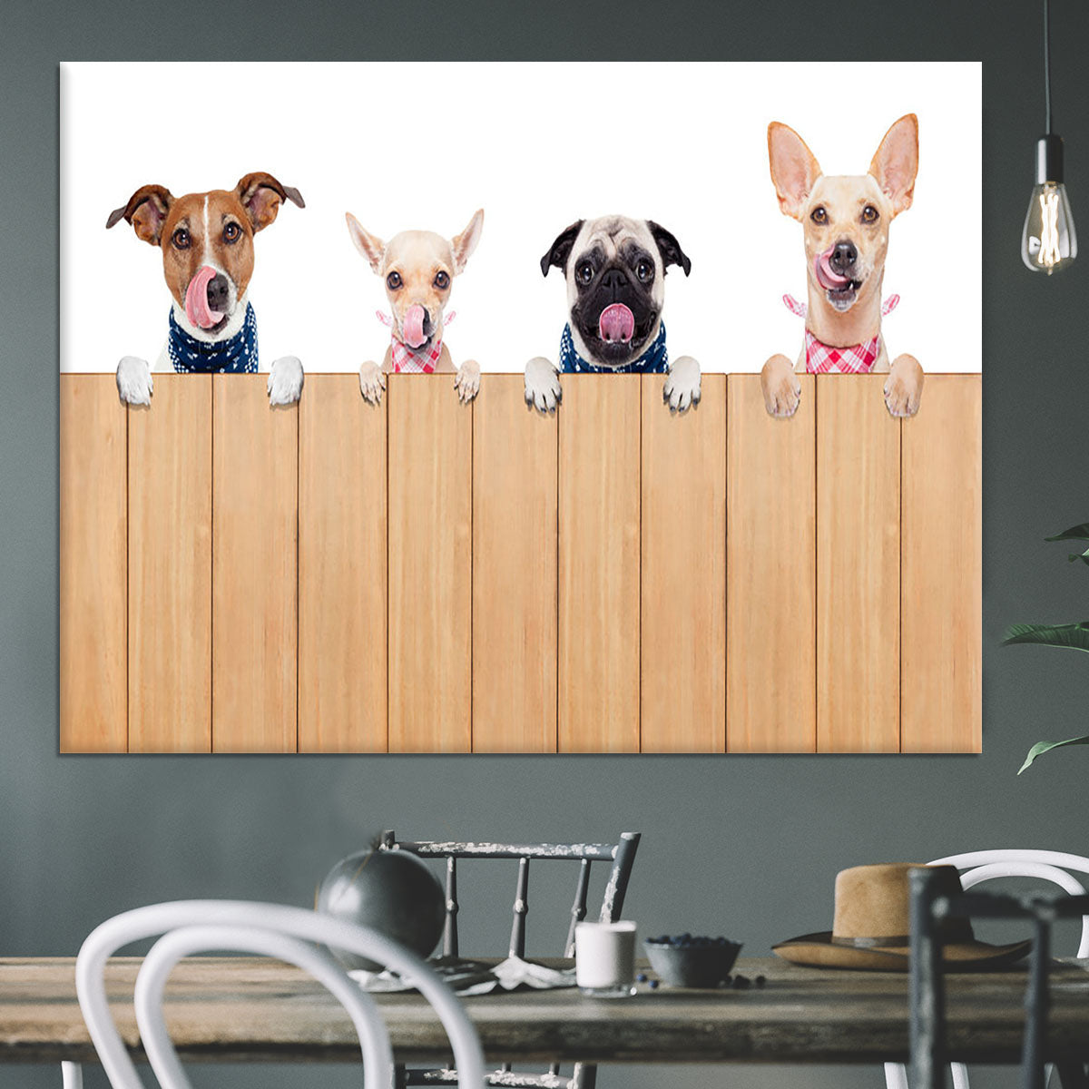 Row of dogs as a group or team Canvas Print or Poster - Canvas Art Rocks - 3