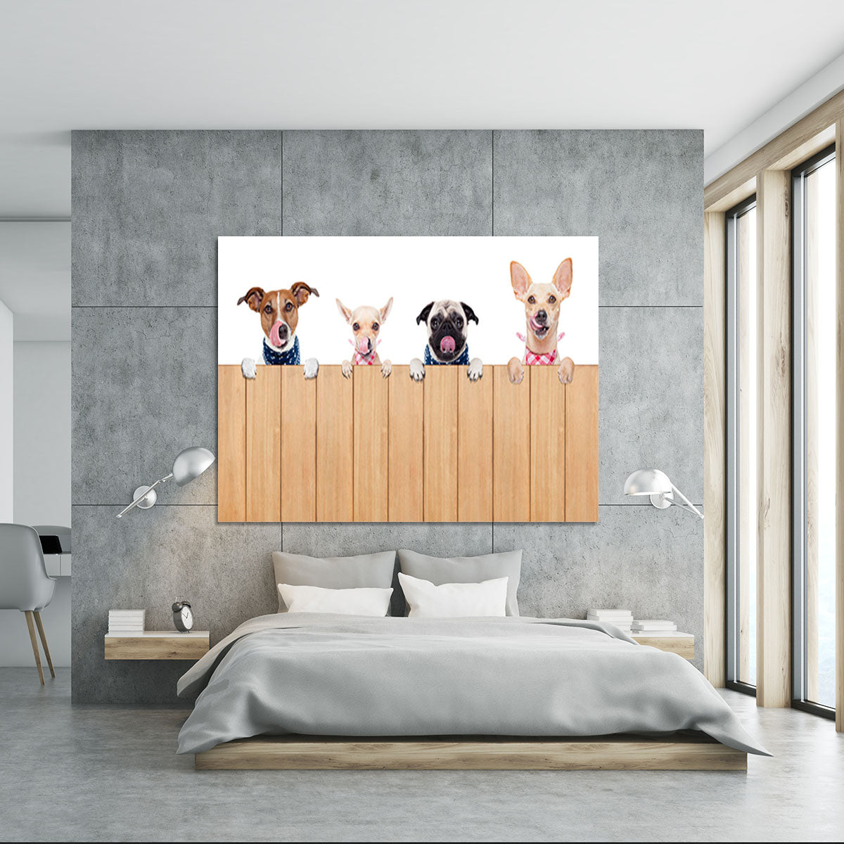 Row of dogs as a group or team Canvas Print or Poster - Canvas Art Rocks - 5