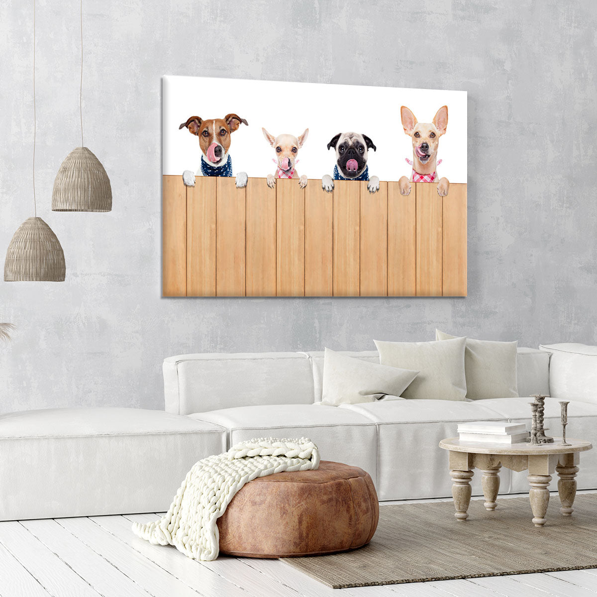 Row of dogs as a group or team Canvas Print or Poster - Canvas Art Rocks - 6