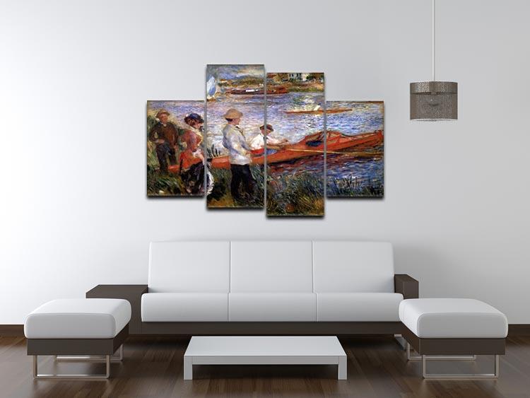 Rowers from Chatou by Renoir 4 Split Panel Canvas - Canvas Art Rocks - 3