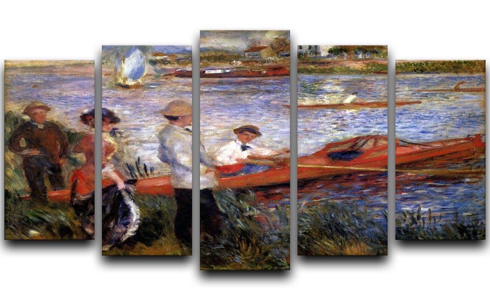 Rowers from Chatou by Renoir 5 Split Panel Canvas  - Canvas Art Rocks - 1