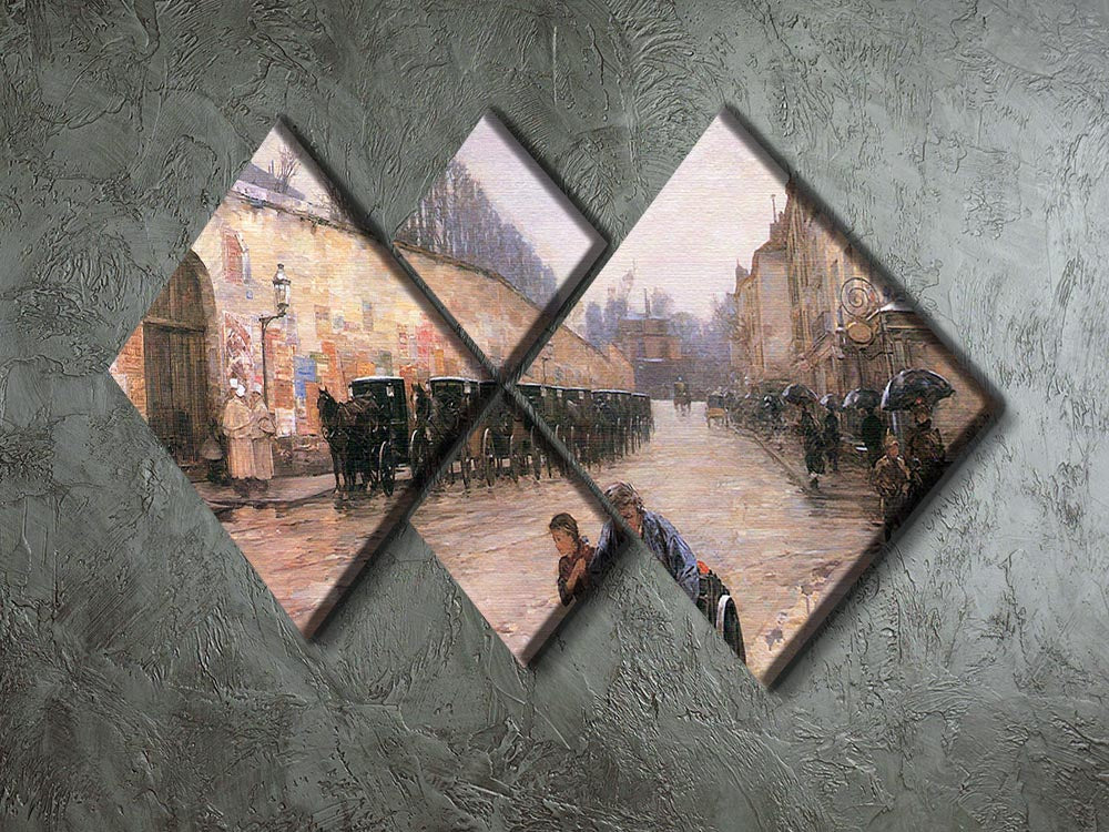 Rue Bonaparte by Hassam 4 Square Multi Panel Canvas - Canvas Art Rocks - 2