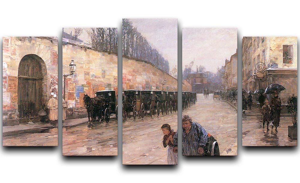 Rue Bonaparte by Hassam 5 Split Panel Canvas - Canvas Art Rocks - 1