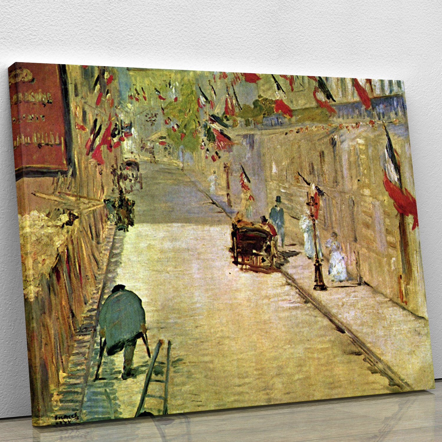 Rue Mosnier with Flags by Manet Canvas Print or Poster - Canvas Art Rocks - 1
