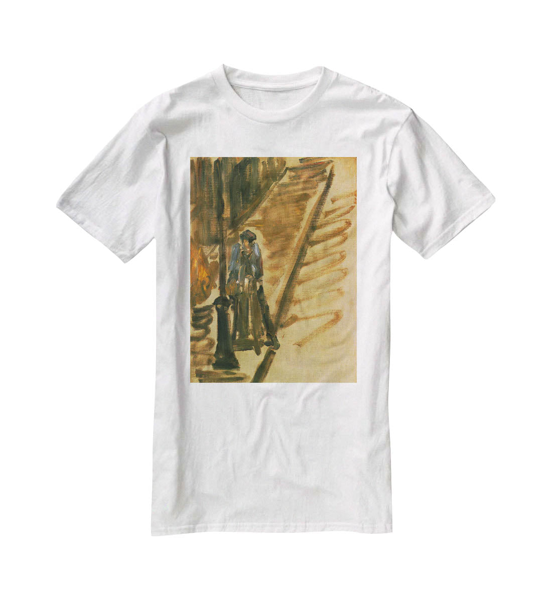 Rue Mossnier with Knife Grinder by Manet T-Shirt - Canvas Art Rocks - 5