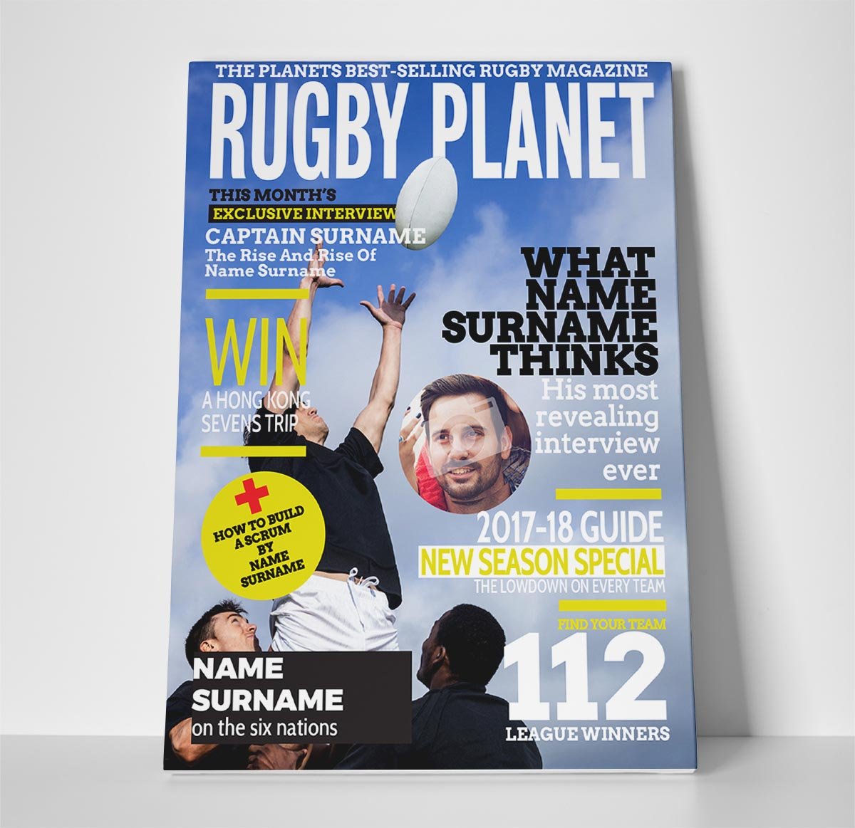 Rugby World Magazine Cover Spoof Canvas Print