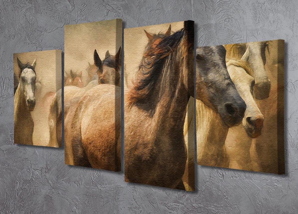 Running Horses 4 Split Panel Canvas - Canvas Art Rocks - 2