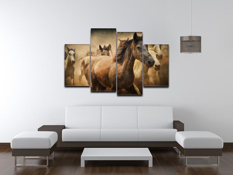 Running Horses 4 Split Panel Canvas - Canvas Art Rocks - 3