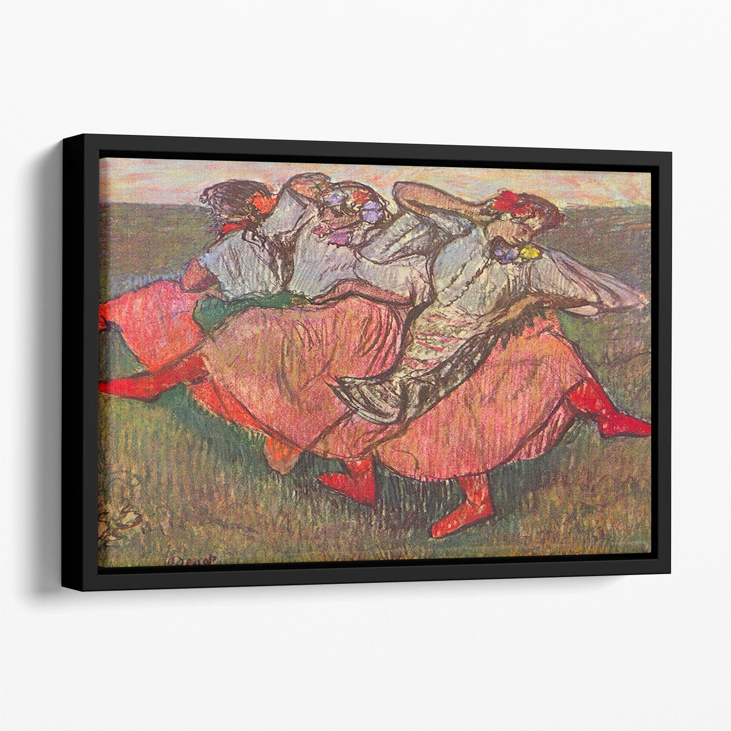 Russian Dancers by Degas Floating Framed Canvas