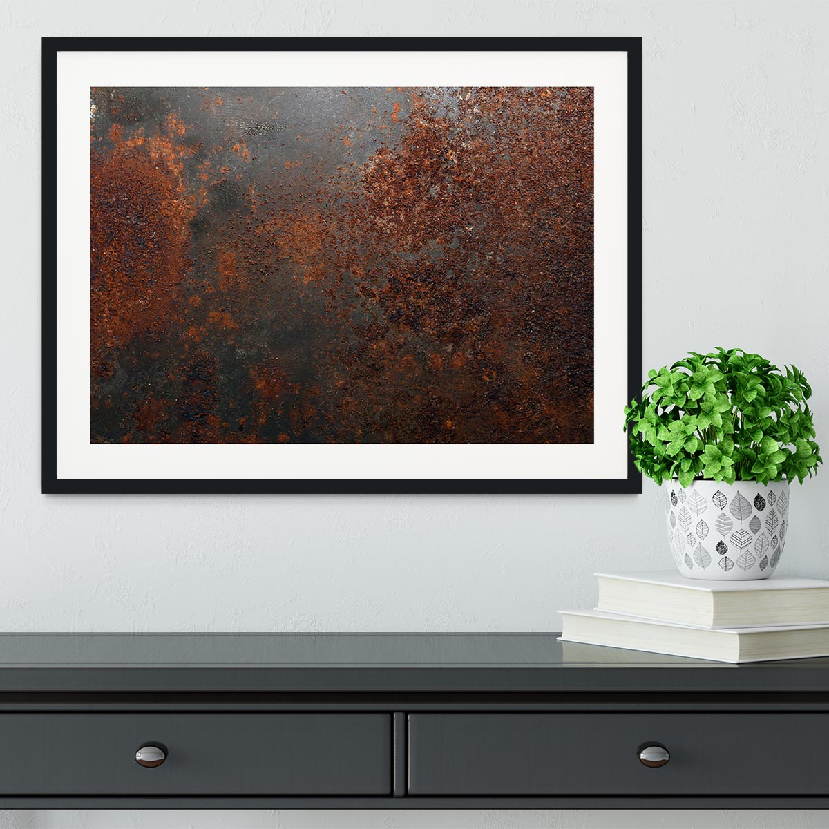 Rusted metal background Framed Print - Canvas Art Rocks - 1